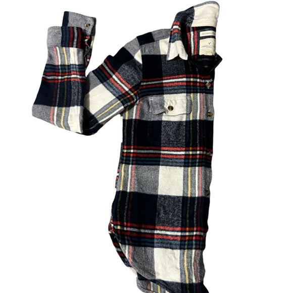 American Eagle Plaid Flannel Button-Up - Picture 2 of 6
